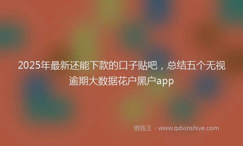 2025年最新还能下款的口子贴吧，总结五个无视逾期大数据花户黑户app