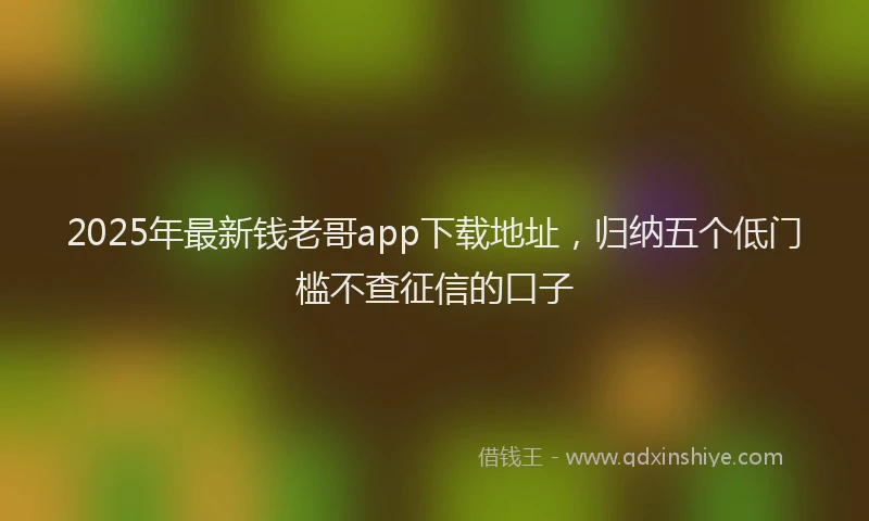 2025年最新钱老哥app下载地址，归纳五个低门槛不查征信的口子