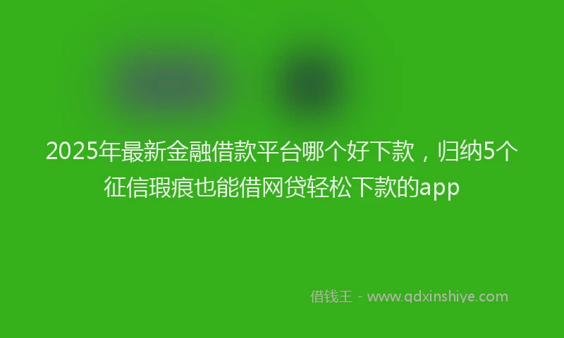 2025年最新金融借款平台哪个好下款，归纳5个征信瑕疵也能借网贷轻松下款的app