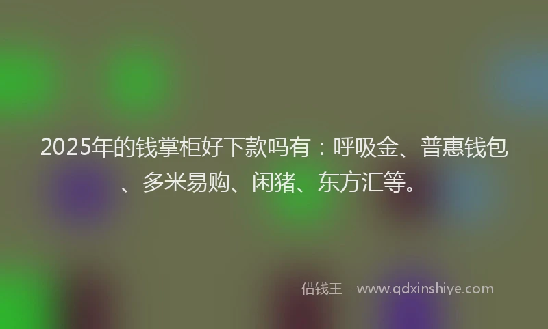 2025年的钱掌柜好下款吗有：呼吸金、普惠钱包、多米易购、闲猪、东方汇等。