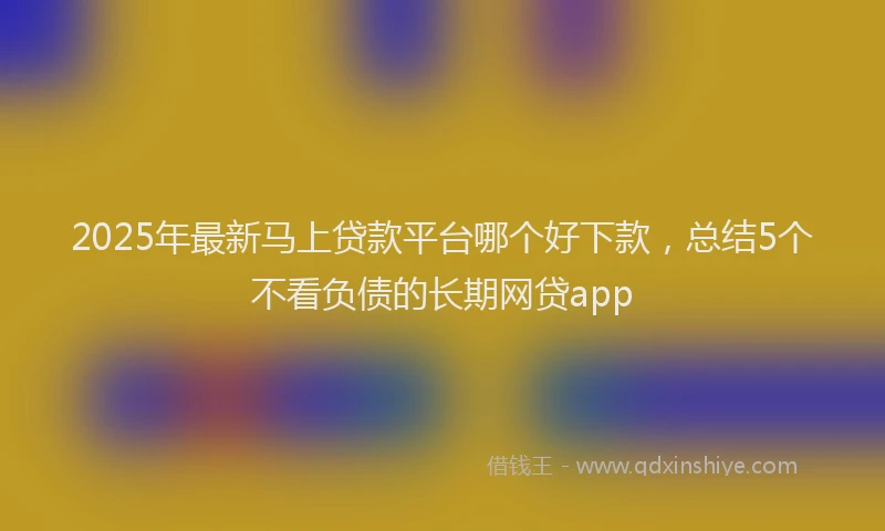 2025年最新马上贷款平台哪个好下款，总结5个不看负债的长期网贷app