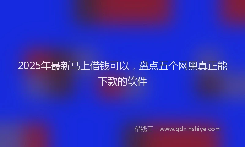 2025年最新马上借钱可以，盘点五个网黑真正能下款的软件