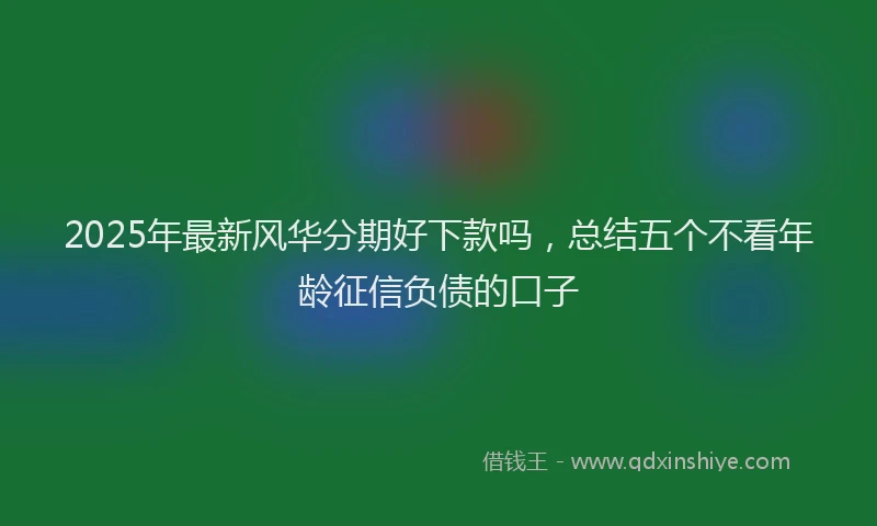 2025年最新风华分期好下款吗，总结五个不看年龄征信负债的口子