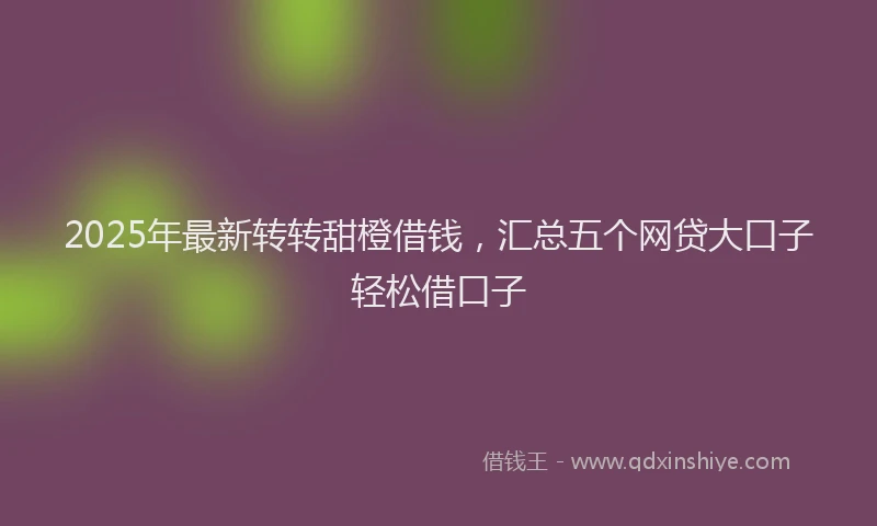 2025年最新转转甜橙借钱，汇总五个网贷大口子轻松借口子