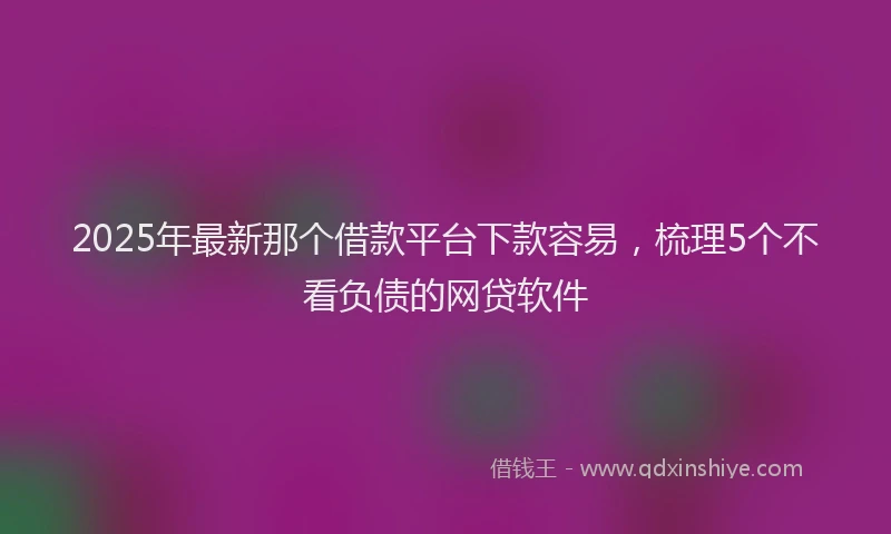 2025年最新那个借款平台下款容易，梳理5个不看负债的网贷软件