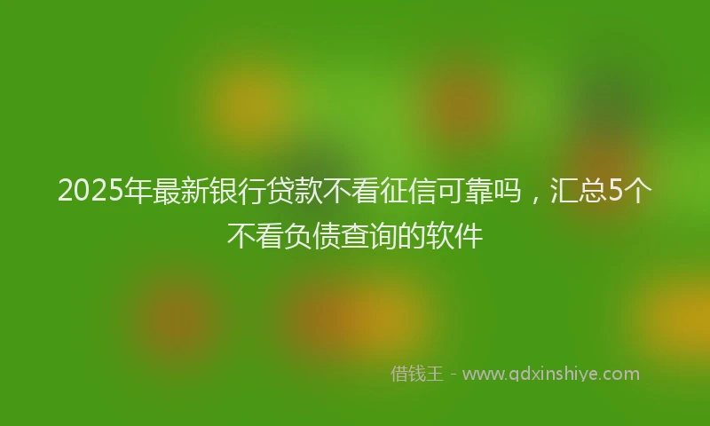 2025年最新银行贷款不看征信可靠吗，汇总5个不看负债查询的软件