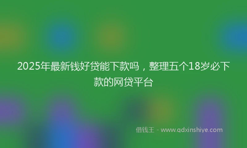 2025年最新钱好贷能下款吗，整理五个18岁必下款的网贷平台