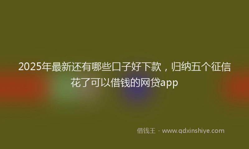 2025年最新还有哪些口子好下款，归纳五个征信花了可以借钱的网贷app