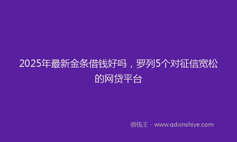 2025年最新金条借钱好吗，罗列5个对征信宽松的网贷平台