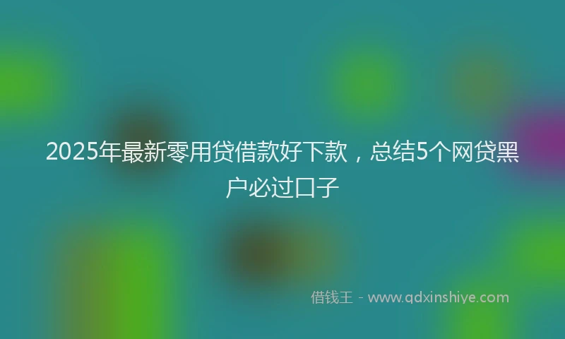2025年最新零用贷借款好下款，总结5个网贷黑户必过口子
