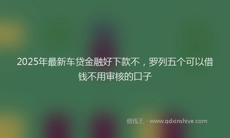 2025年最新车贷金融好下款不，罗列五个可以借钱不用审核的口子