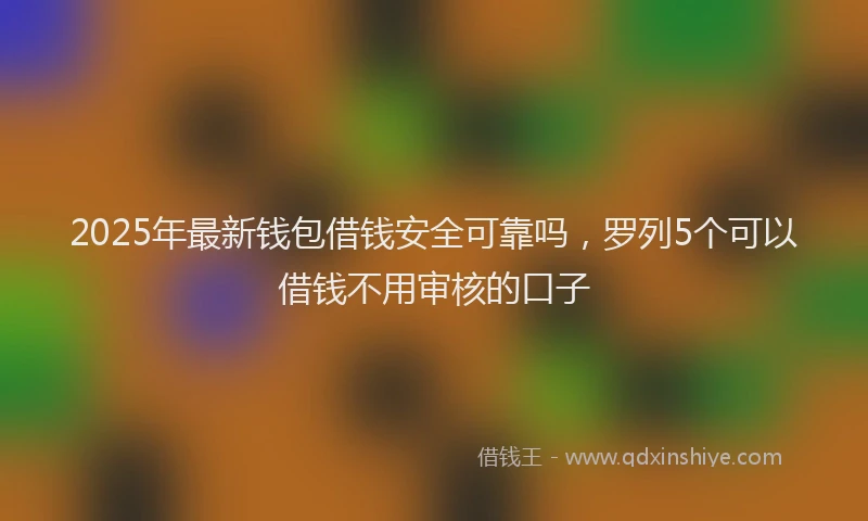 2025年最新钱包借钱安全可靠吗，罗列5个可以借钱不用审核的口子