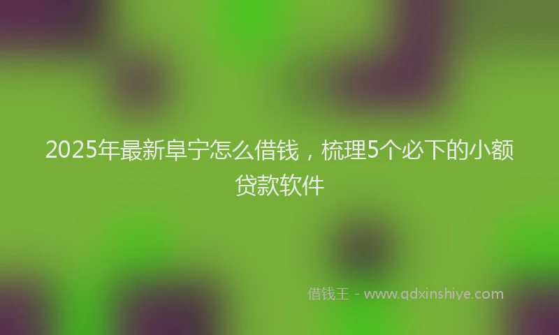 2025年最新阜宁怎么借钱,梳理5个必下的小额贷款软件
