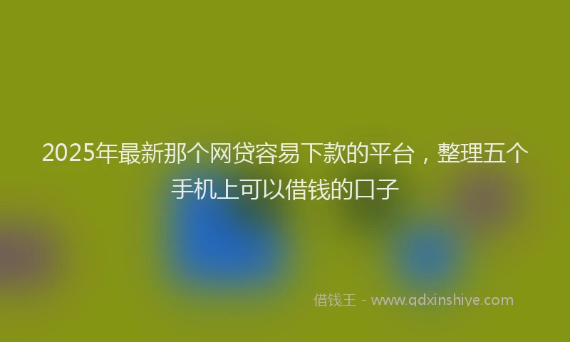 2025年最新那个网贷容易下款的平台，整理五个手机上可以借钱的口子