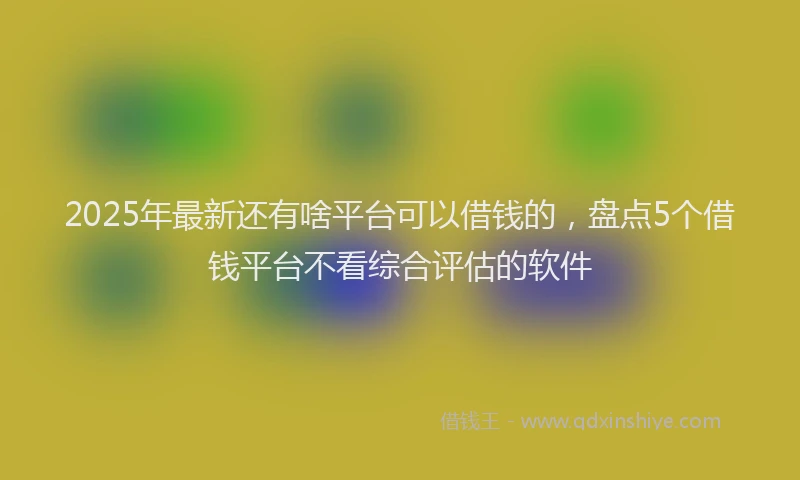 2025年最新还有啥平台可以借钱的，盘点5个借钱平台不看综合评估的软件