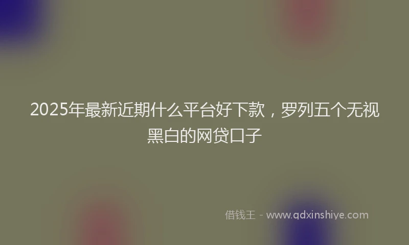 2025年最新近期什么平台好下款，罗列五个无视黑白的网贷口子