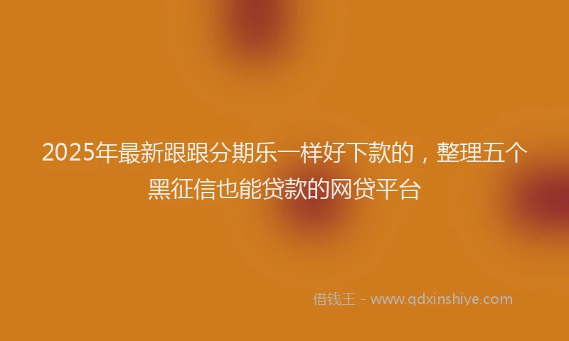 2025年最新跟跟分期乐一样好下款的，整理五个黑征信也能贷款的网贷平台