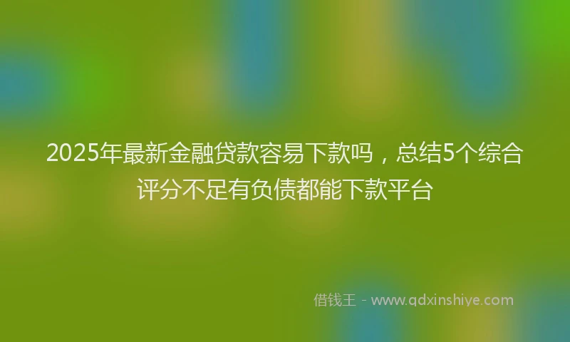 2025年最新金融贷款容易下款吗，总结5个综合评分不足有负债都能下款平台