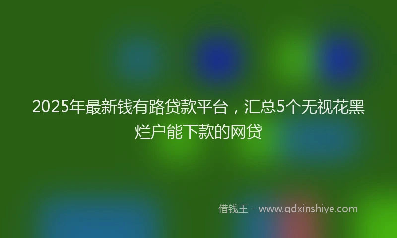 2025年最新钱有路贷款平台，汇总5个无视花黑烂户能下款的网贷