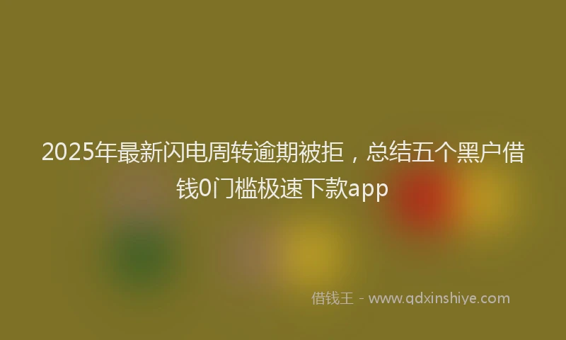 2025年最新闪电周转逾期被拒，总结五个黑户借钱0门槛极速下款app