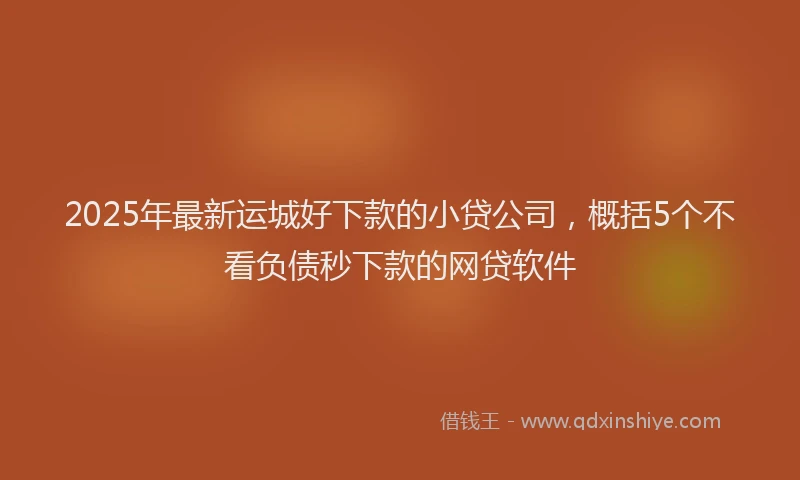 2025年最新运城好下款的小贷公司，概括5个不看负债秒下款的网贷软件