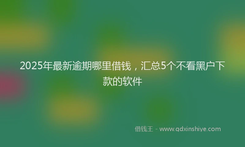 2025年最新逾期哪里借钱，汇总5个不看黑户下款的软件