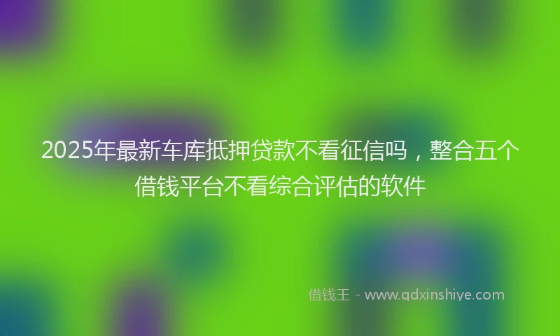 2025年最新车库抵押贷款不看征信吗，整合五个借钱平台不看综合评估的软件