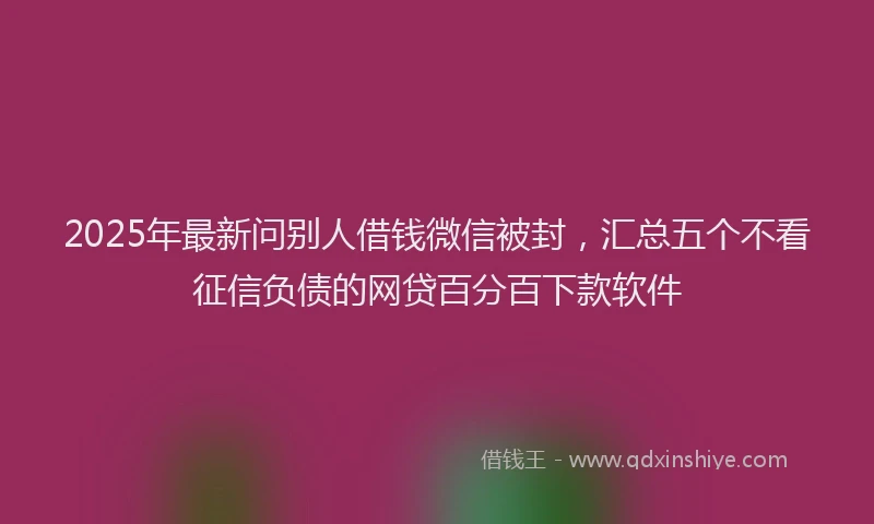 2025年最新问别人借钱微信被封，汇总五个不看征信负债的网贷百分百下款软件