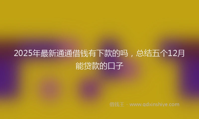 2025年最新通通借钱有下款的吗，总结五个12月能贷款的口子