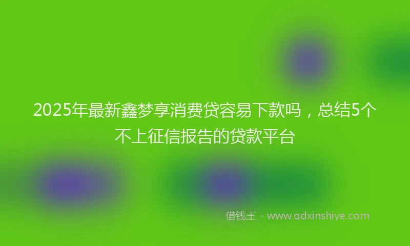 2025年最新鑫梦享消费贷容易下款吗，总结5个不上征信报告的贷款平台