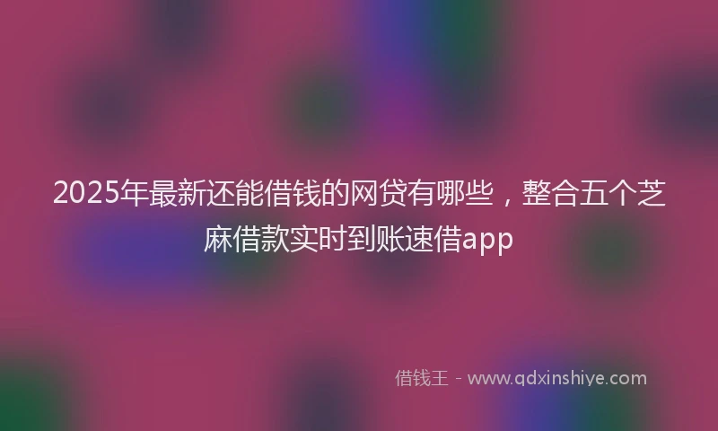 2025年最新还能借钱的网贷有哪些，整合五个芝麻借款实时到账速借app