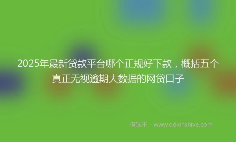 2025年最新贷款平台哪个正规好下款，概括五个真正无视逾期大数据的网贷口子
