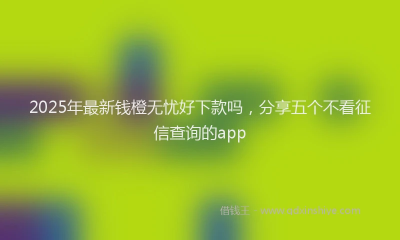 2025年最新钱橙无忧好下款吗，分享五个不看征信查询的app