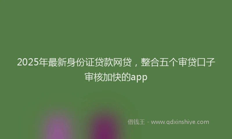 2025年最新身份证贷款网贷，整合五个审贷口子审核加快的app