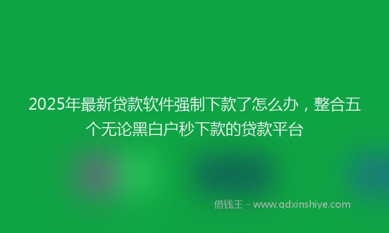 2025年最新贷款软件强制下款了怎么办，整合五个无论黑白户秒下款的贷款平台
