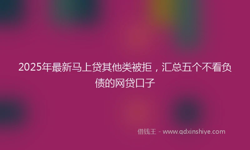 2025年最新马上贷其他类被拒，汇总五个不看负债的网贷口子