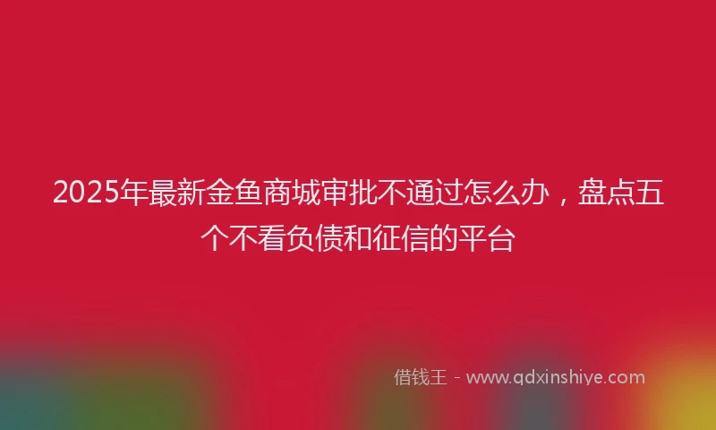 2025年最新金鱼商城审批不通过怎么办，盘点五个不看负债和征信的平台