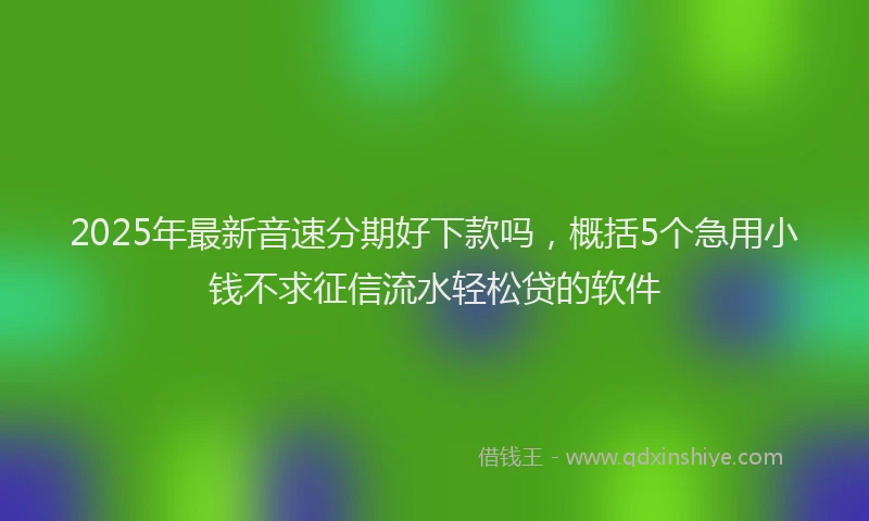 2025年最新音速分期好下款吗，概括5个急用小钱不求征信流水轻松贷的软件