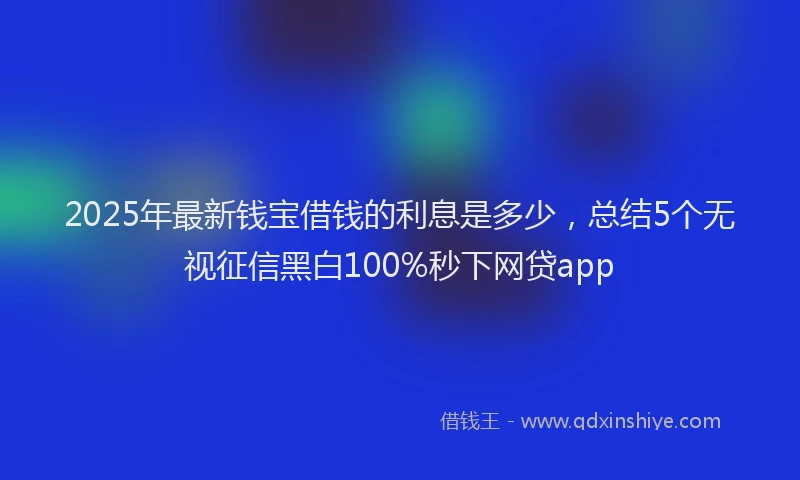 2025年最新钱宝借钱的利息是多少，总结5个无视征信黑白100%秒下网贷app