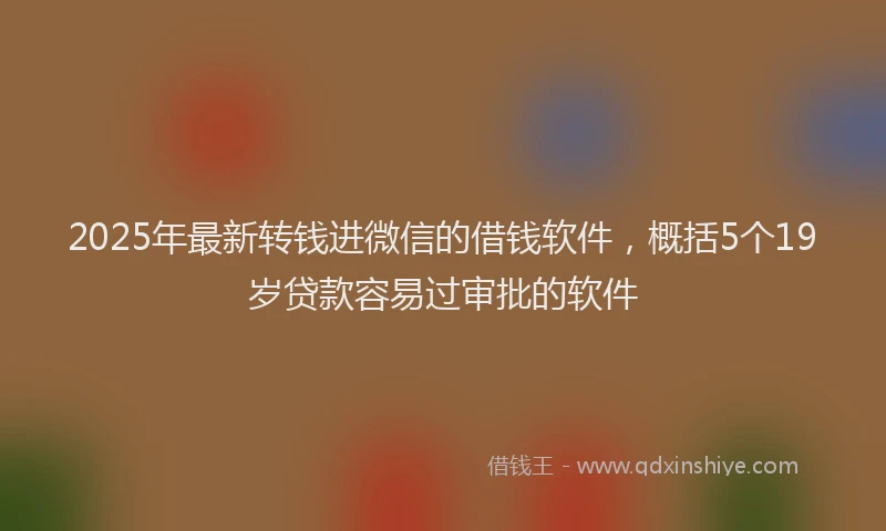 2025年最新转钱进微信的借钱软件，概括5个19岁贷款容易过审批的软件