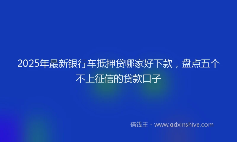 2025年最新银行车抵押贷哪家好下款，盘点五个不上征信的贷款口子