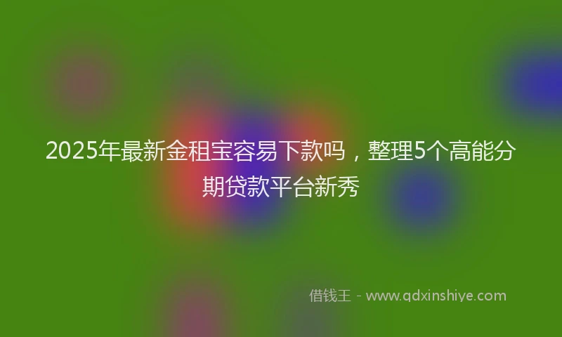 2025年最新金租宝容易下款吗，整理5个高能分期贷款平台新秀