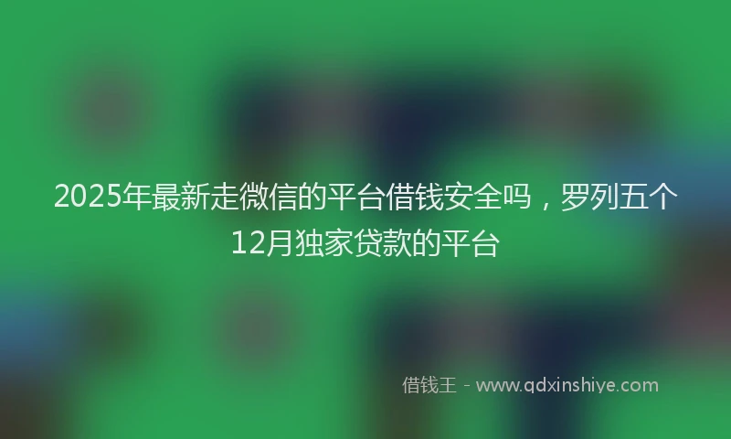 2025年最新走微信的平台借钱安全吗,罗列五个12月独家贷款的平台