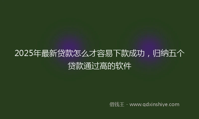 2025年最新贷款怎么才容易下款成功，归纳五个贷款通过高的软件