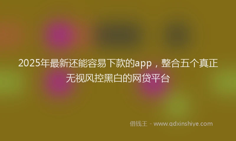 2025年最新还能容易下款的app，整合五个真正无视风控黑白的网贷平台