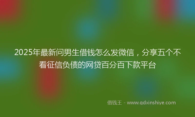 2025年最新问男生借钱怎么发微信，分享五个不看征信负债的网贷百分百下款平台