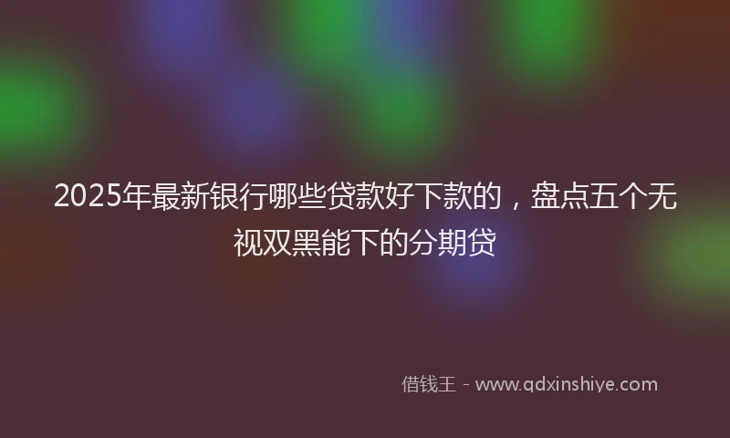 2025年最新银行哪些贷款好下款的，盘点五个无视双黑能下的分期贷