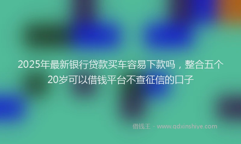 2025年最新银行贷款买车容易下款吗，整合五个20岁可以借钱平台不查征信的口子