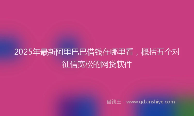 2025年最新阿里巴巴借钱在哪里看,概括五个对征信宽松的网贷软件