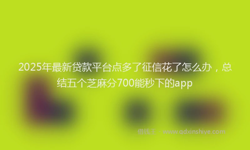 2025年最新贷款平台点多了征信花了怎么办，总结五个芝麻分700能秒下的app